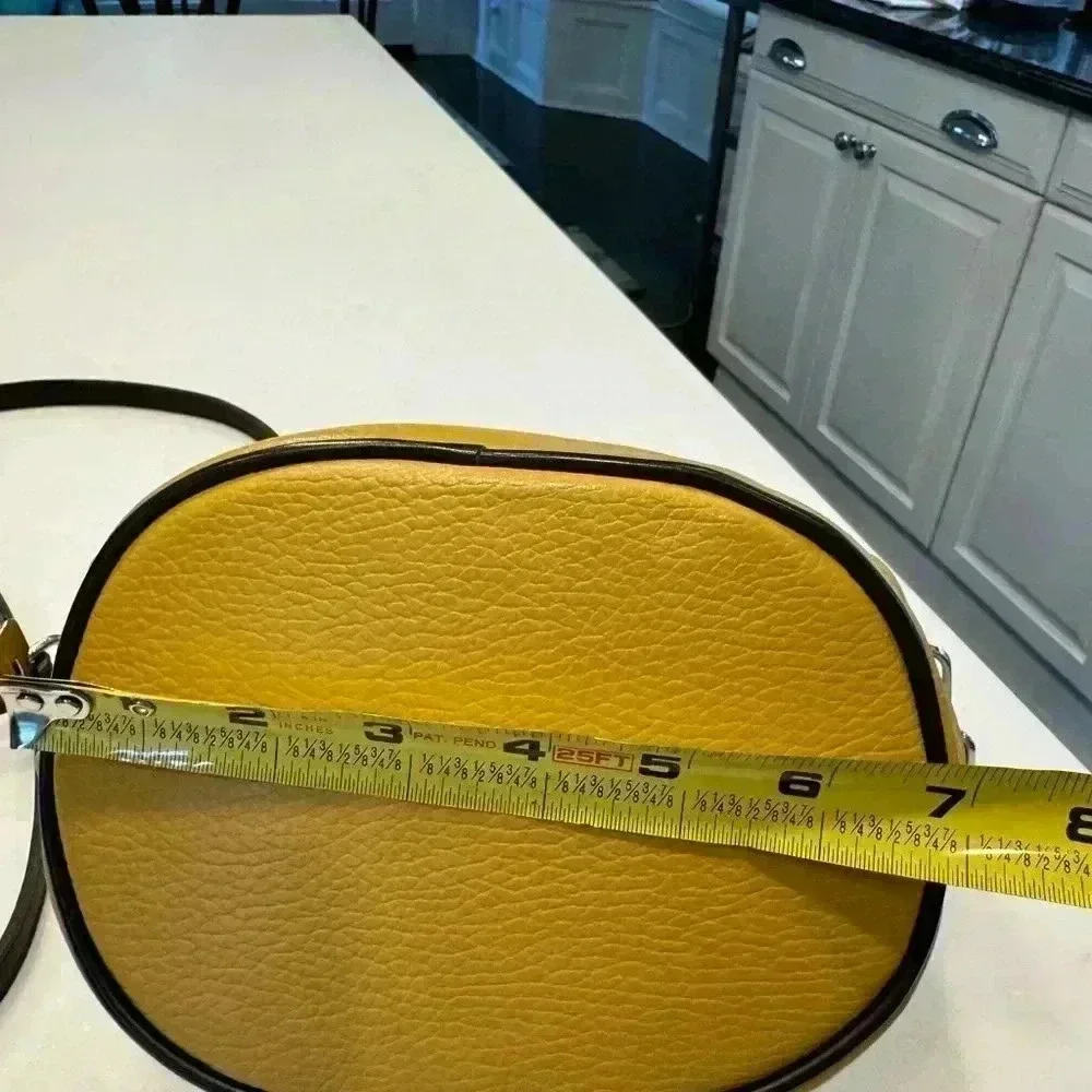 Valentina pebbled leather crossbody or shoulder bag. Yellow